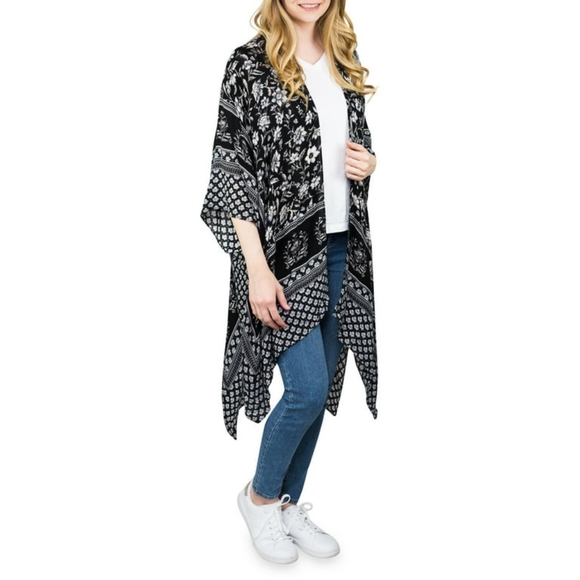 Women's Floral Kimono Layering Piece Size L/XL - Picture 2 of 9